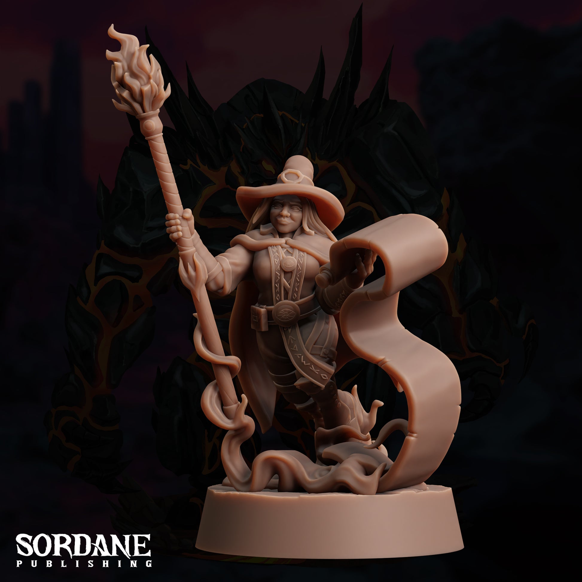 a statue of a wizard holding a staff
