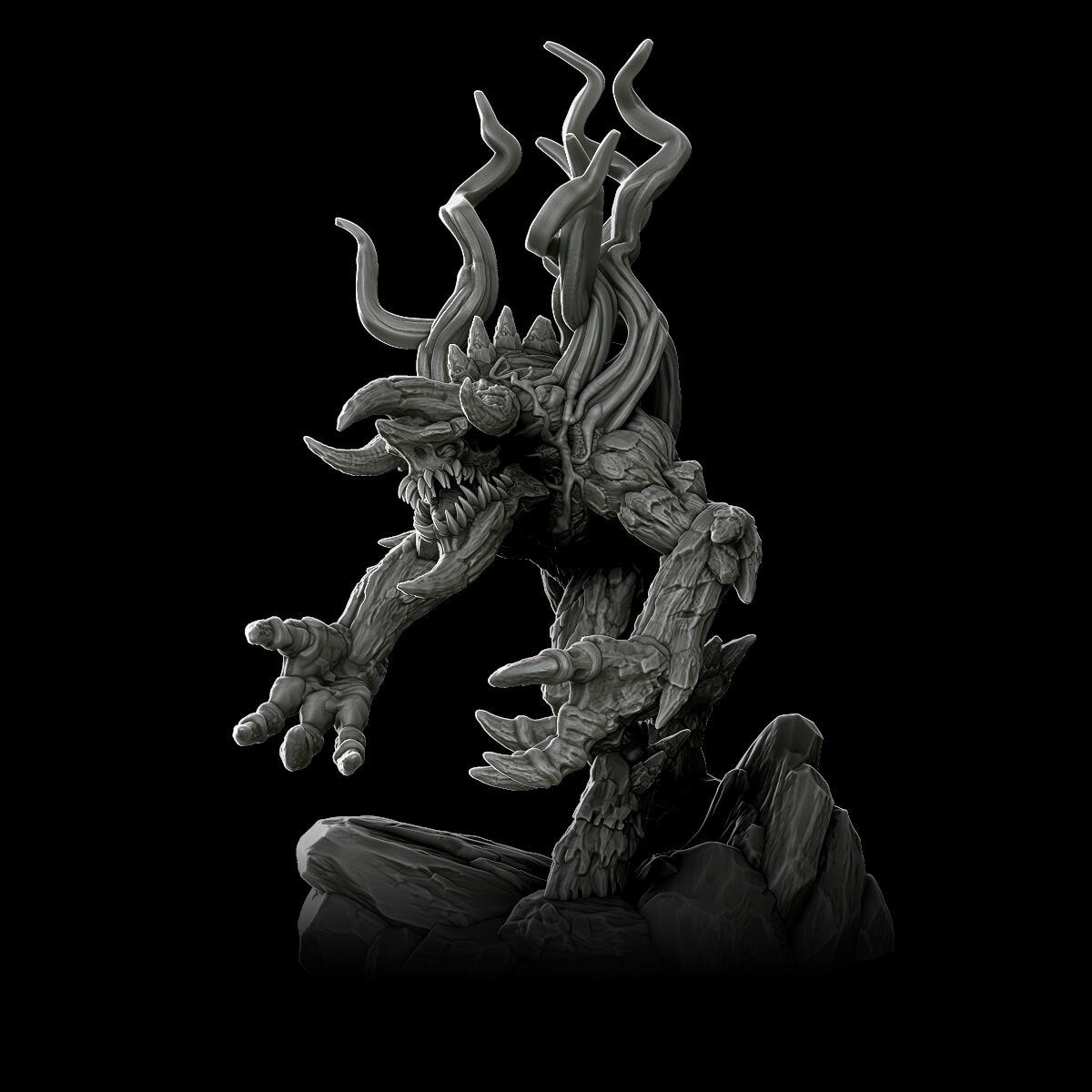 a black and white photo of a demonic creature