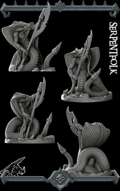Serpent Folk | Lizard Miniature | Rocket Pig Games | Resin | Fantasy | DnD | RPG | TTRPG | Tabletop