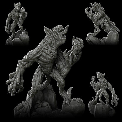 a group of alien figurines on a black background