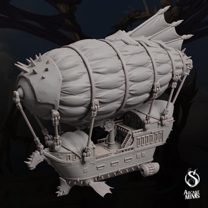 a white model of a ship on a black background