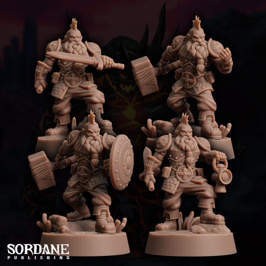 a group of warhammers with weapons and armor
