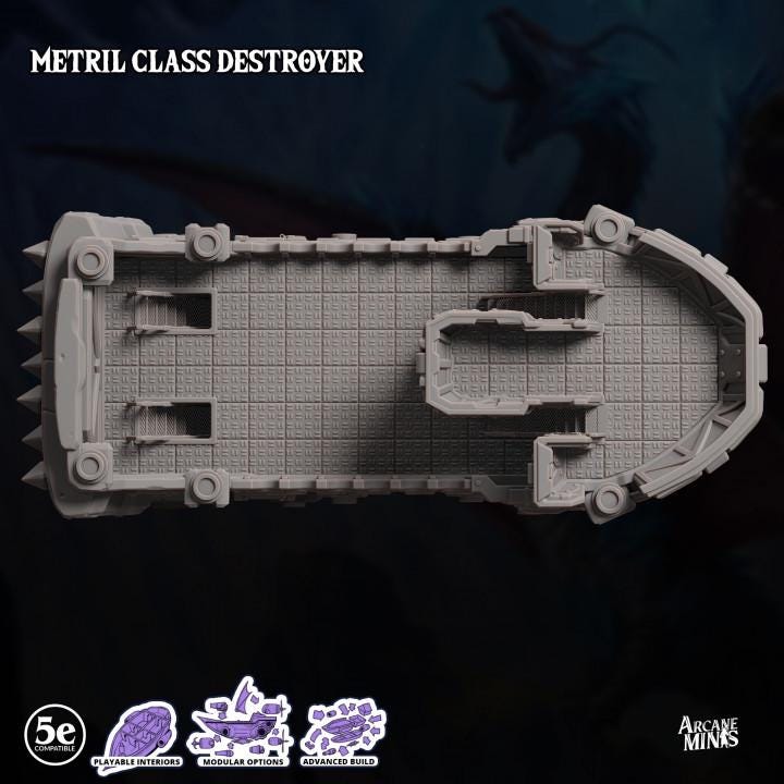 a plastic model of a metal class destroyer
