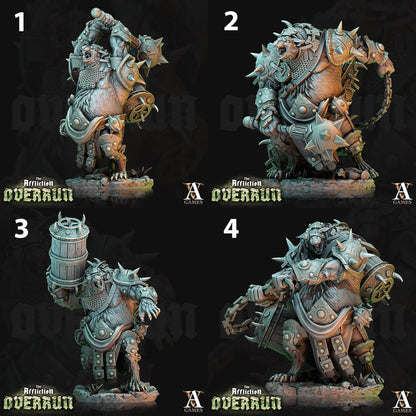 a set of four pictures of a warhammer