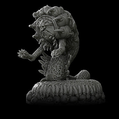 a statue of a creature with a long tail