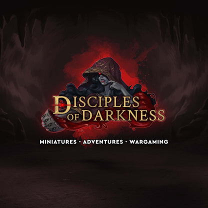a logo for a game called disciples of darkness