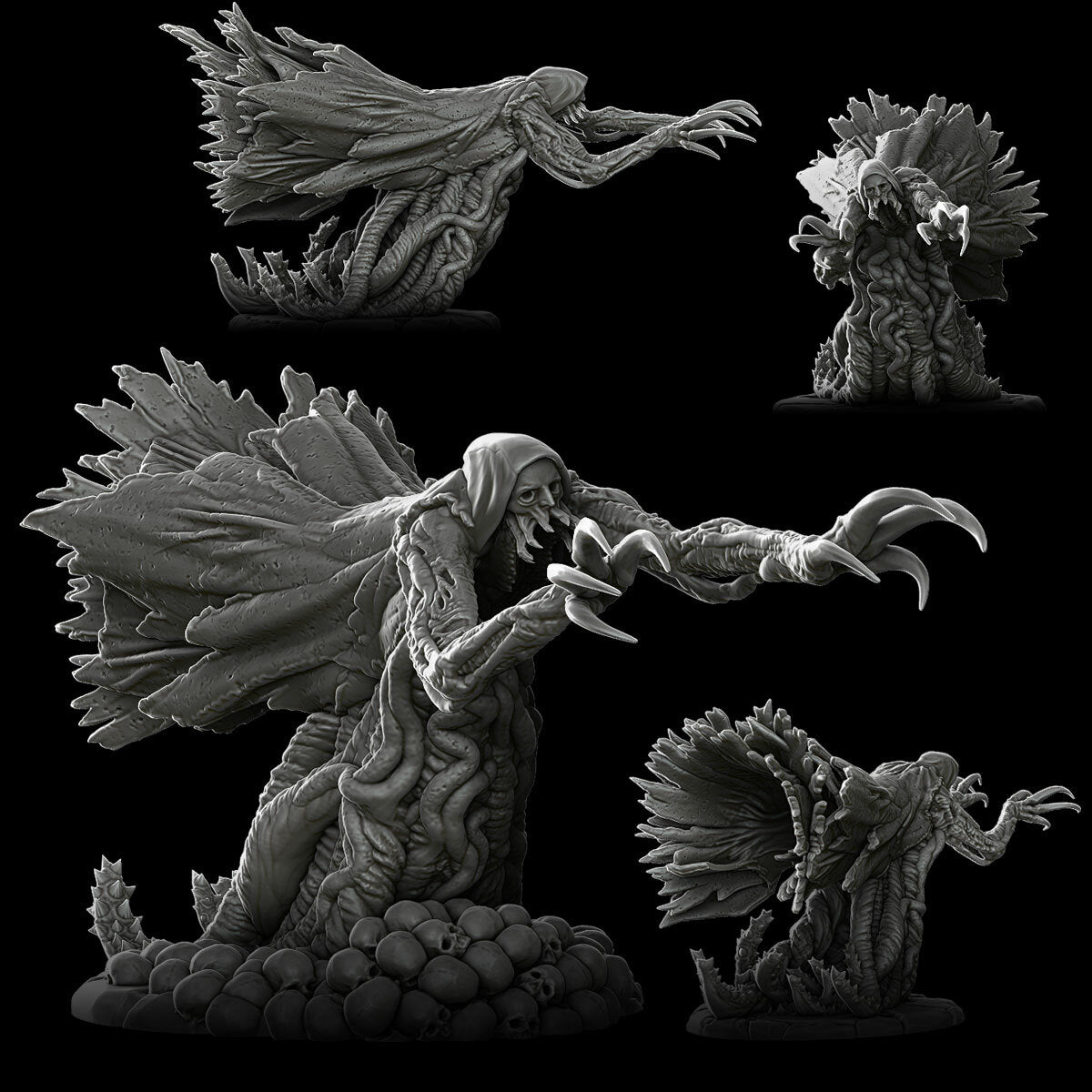 a black and white photo of a demon