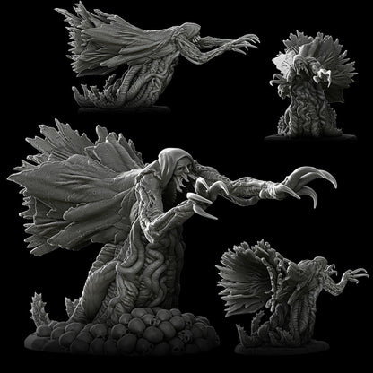 a black and white photo of a demon