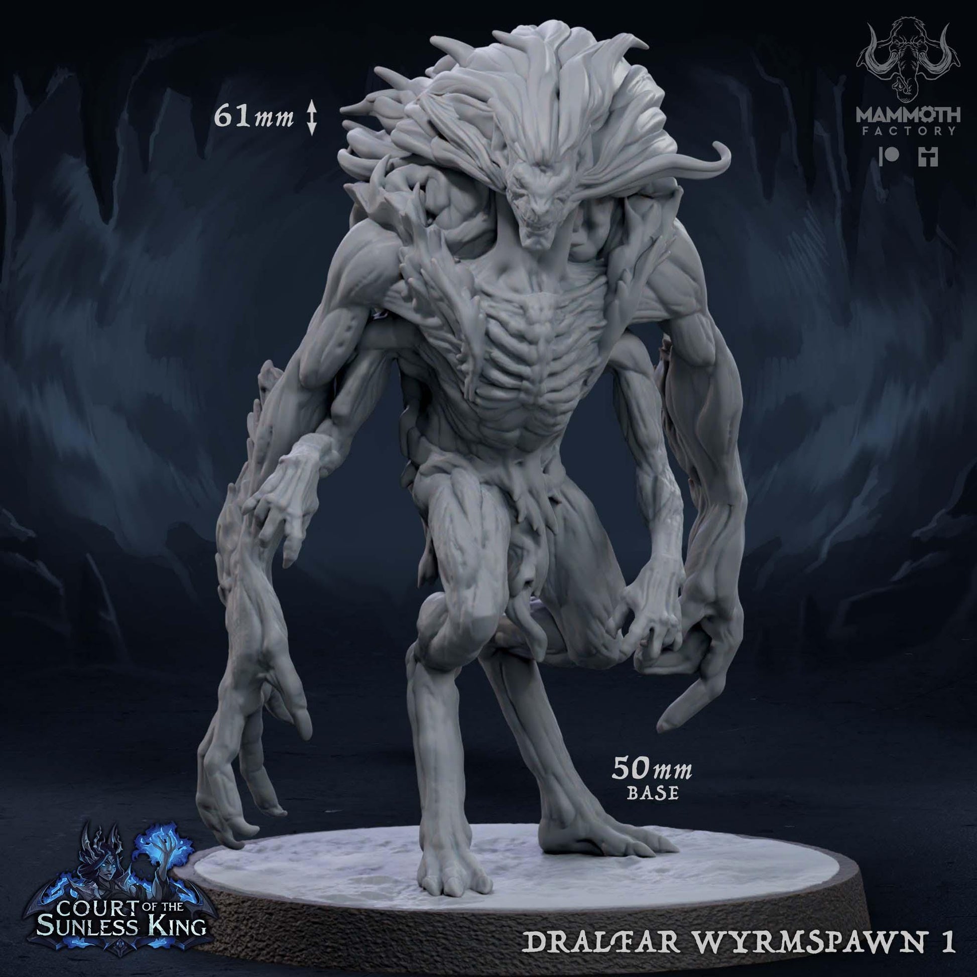 a white statue of a creature with horns and claws
