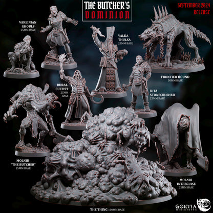 a bunch of miniature figurines on a table