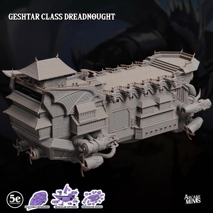 a large model of a ship with a dragon on it