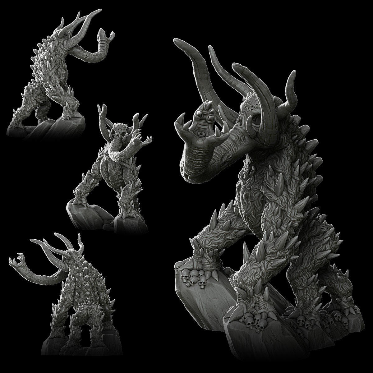 a black and white photo of a dragon statue