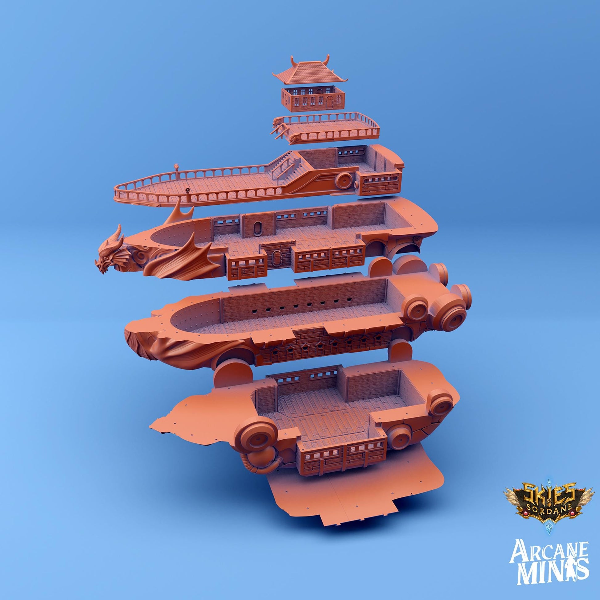 a 3d model of a building made out of clay
