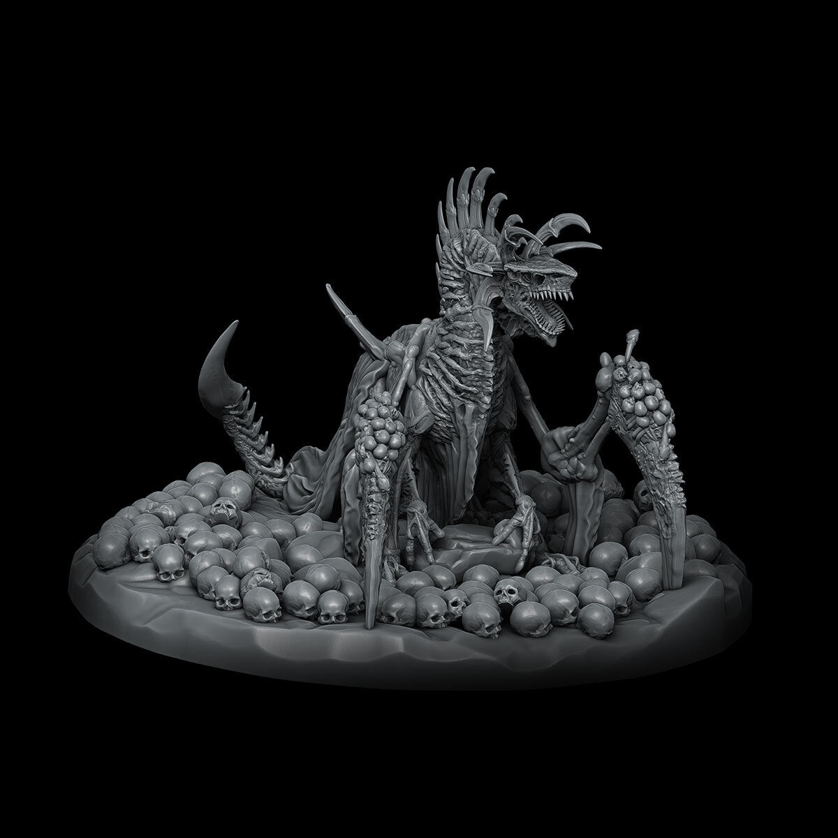 a black and white photo of a statue of a dragon
