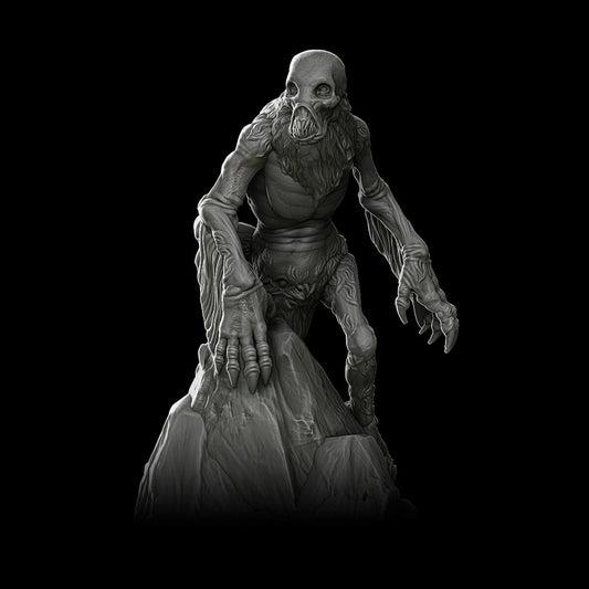 a black and white photo of a creature on a black background