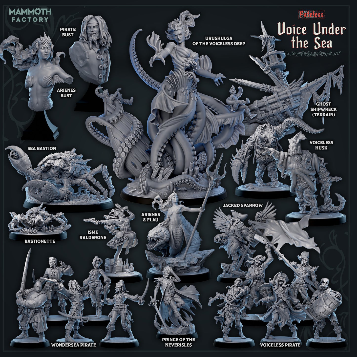 a bunch of miniature figurines that are on display
