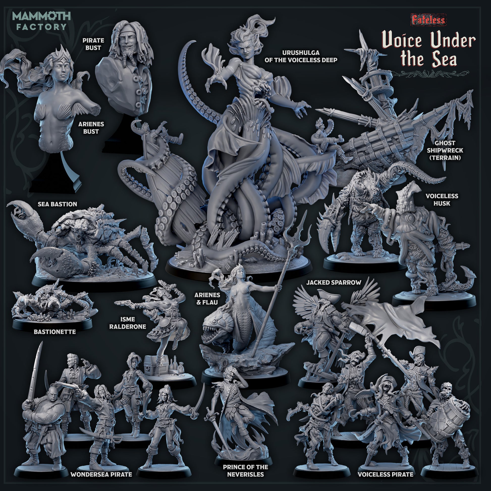 a bunch of miniature figurines that are on display