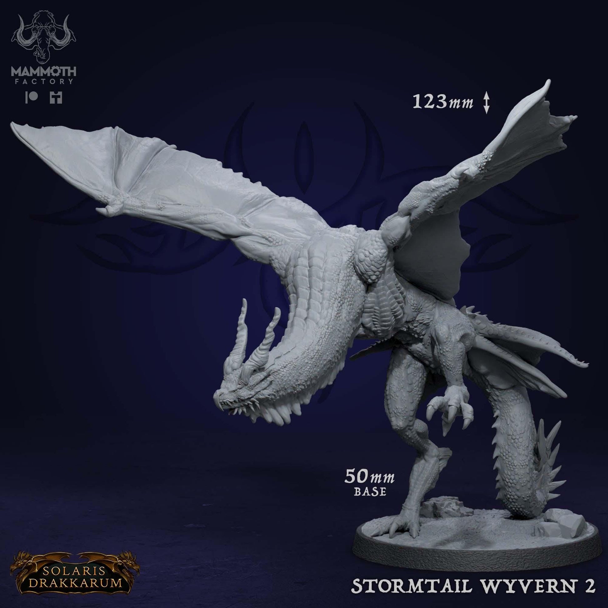 a white model of a dragon on a blue background