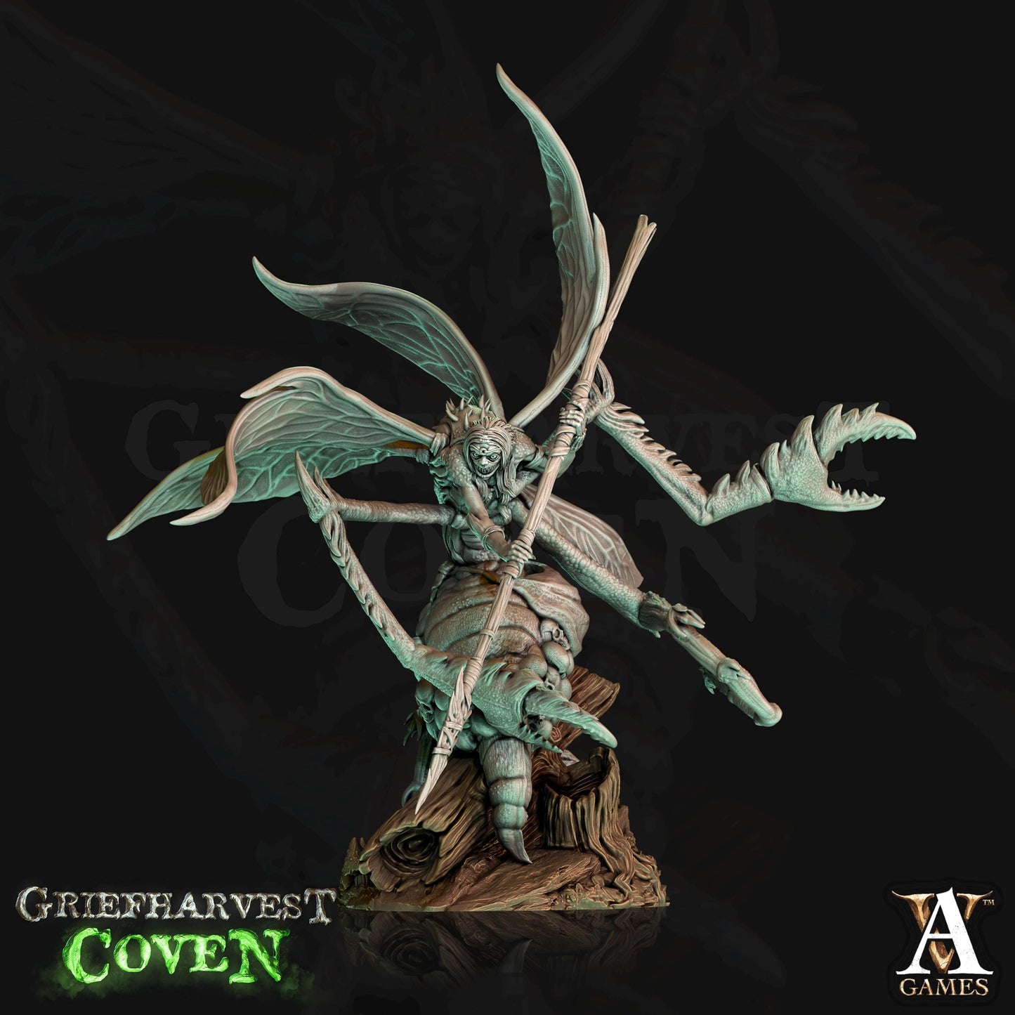 a statue of a demon holding a sword