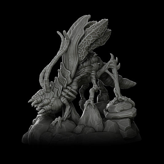 a statue of a dragon on a black background
