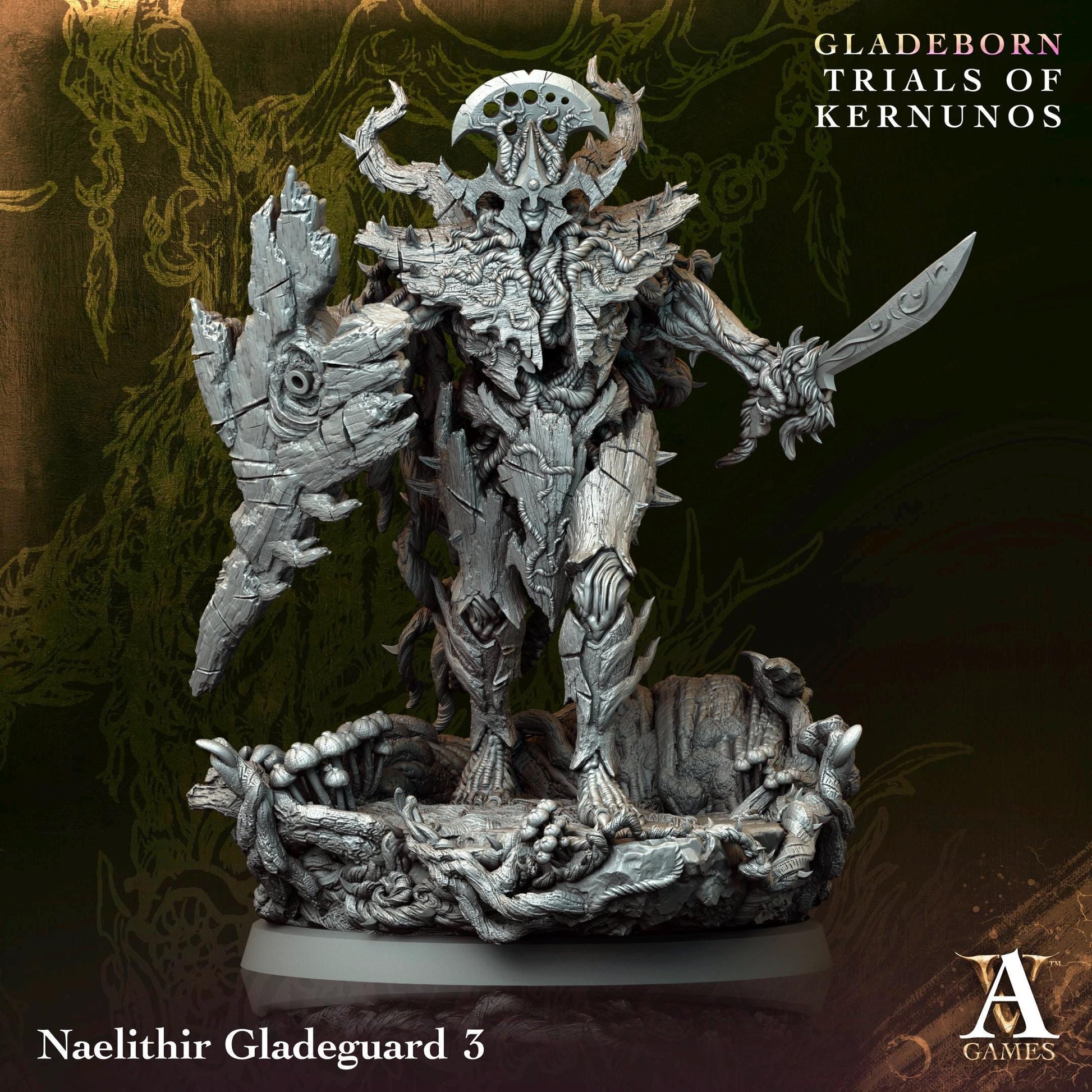 a statue of a demon with a skull on it