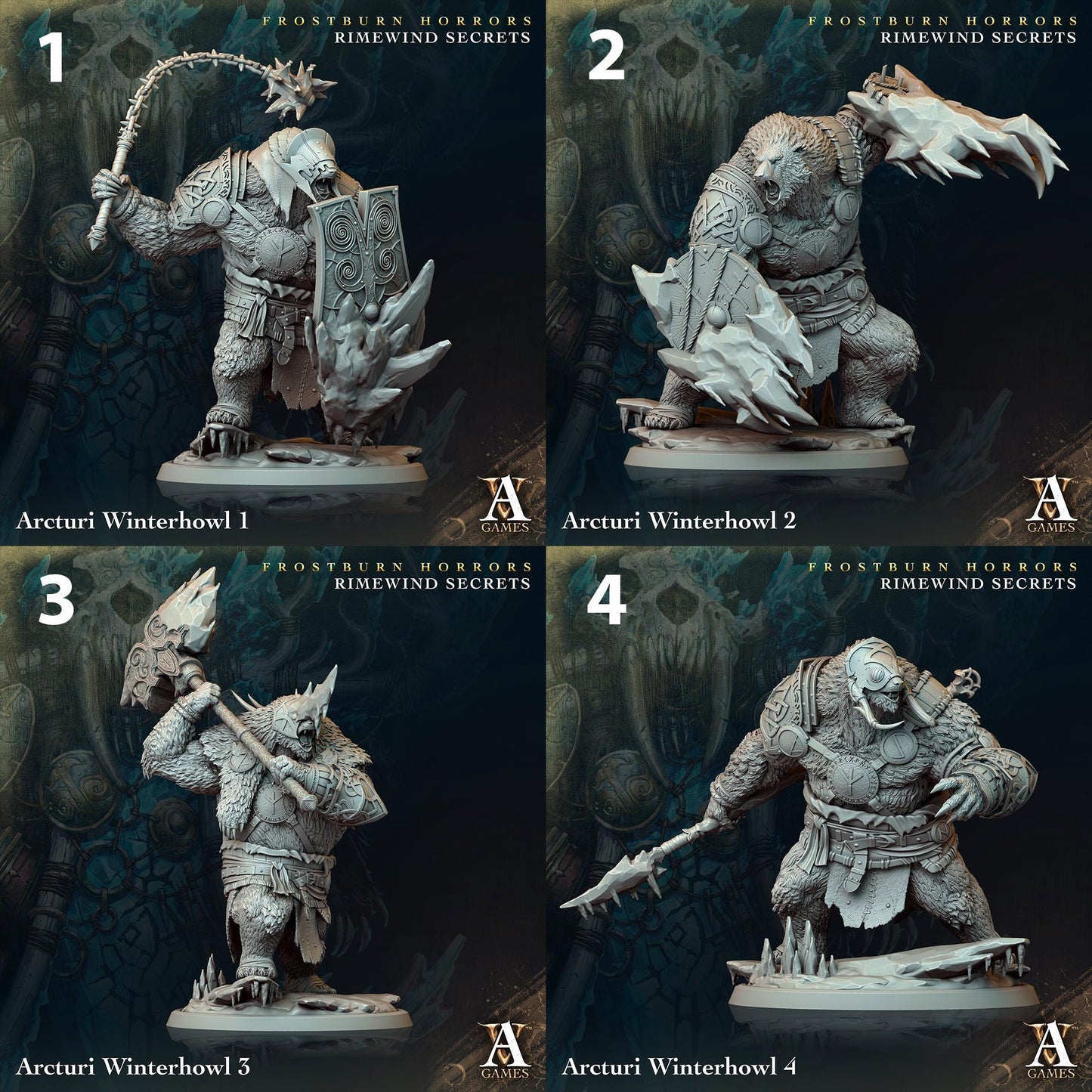 a set of four pictures of a statue of a knight