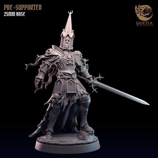 a statue of a knight with a sword