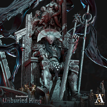 Atrum Rex | Undead Lich Sovereign Miniature | Archvillain games | The Unburied King | Resin | Fantasy | DnD | RPG | TTRPG | Tabletop
