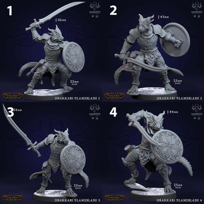 a set of four pictures of a knight with a sword and shield