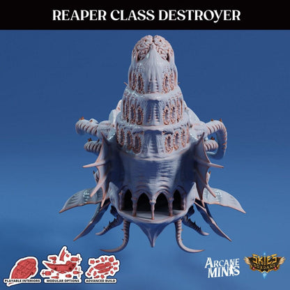 Hivemind Reaper | Massive Airship with Playable Interior and Exterior | DnD | Terrain | TTRPG | Fantasy | RPG | Tabletop | Spelljammer