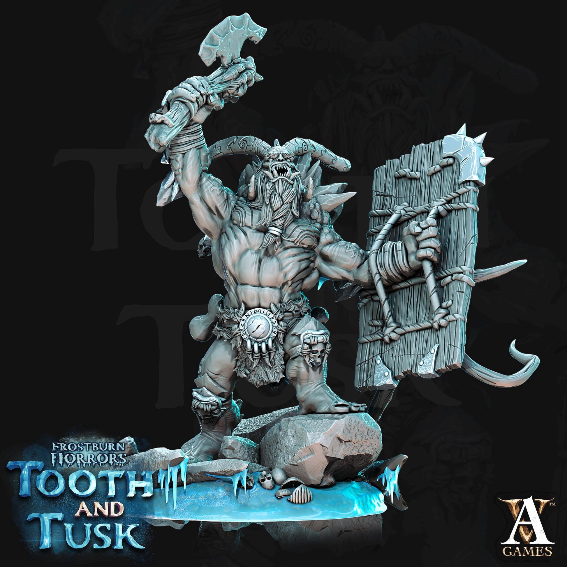 a statue of a troll holding a hammer