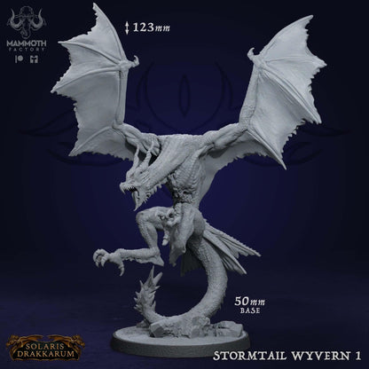 a white statue of a dragon on a blue background