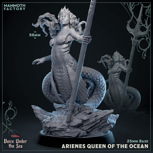 a statue of a mermaid holding a spear