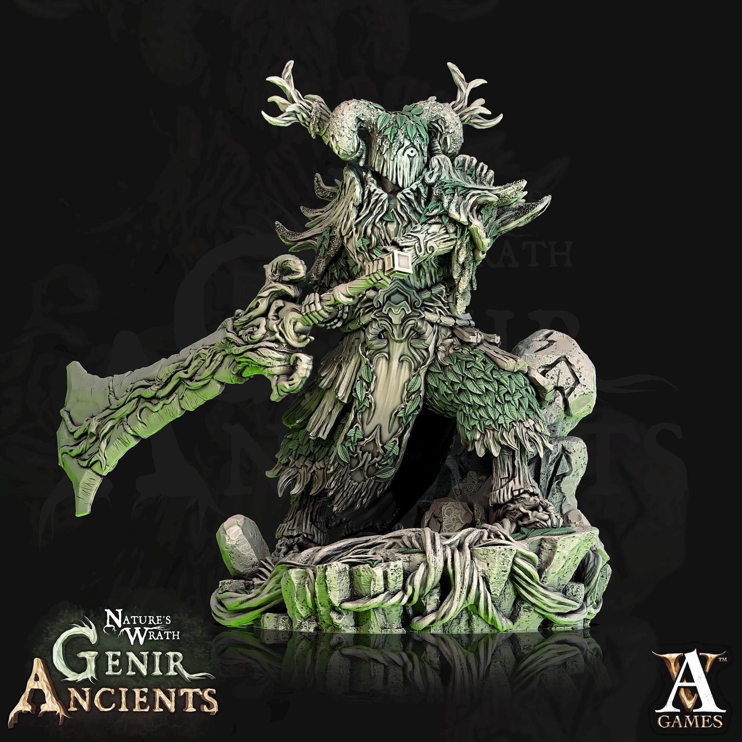 a statue of a demon holding a sword