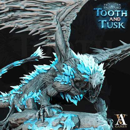 Fionrir | Ice Dragon Miniature | Archvillain Games | Tooth and Tusk | Resin | Fantasy | DnD | RPG | TTRPG | Tabletop
