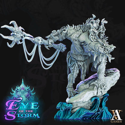 a statue of a creature holding a sword
