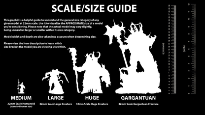 a black and white graphic of a scale size guide