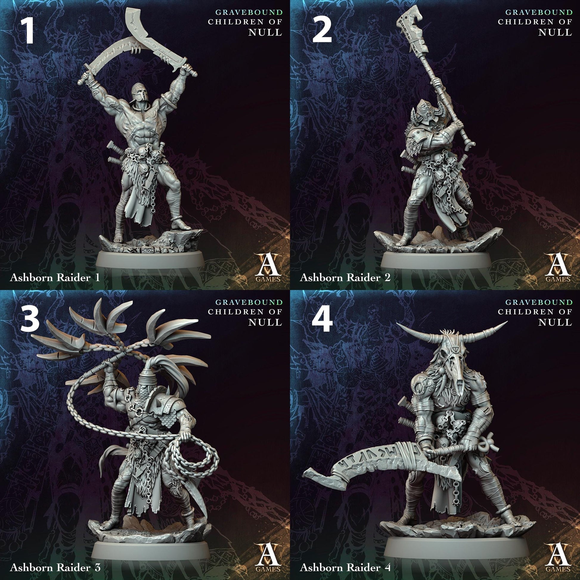 a set of four pictures of a statue of a demon